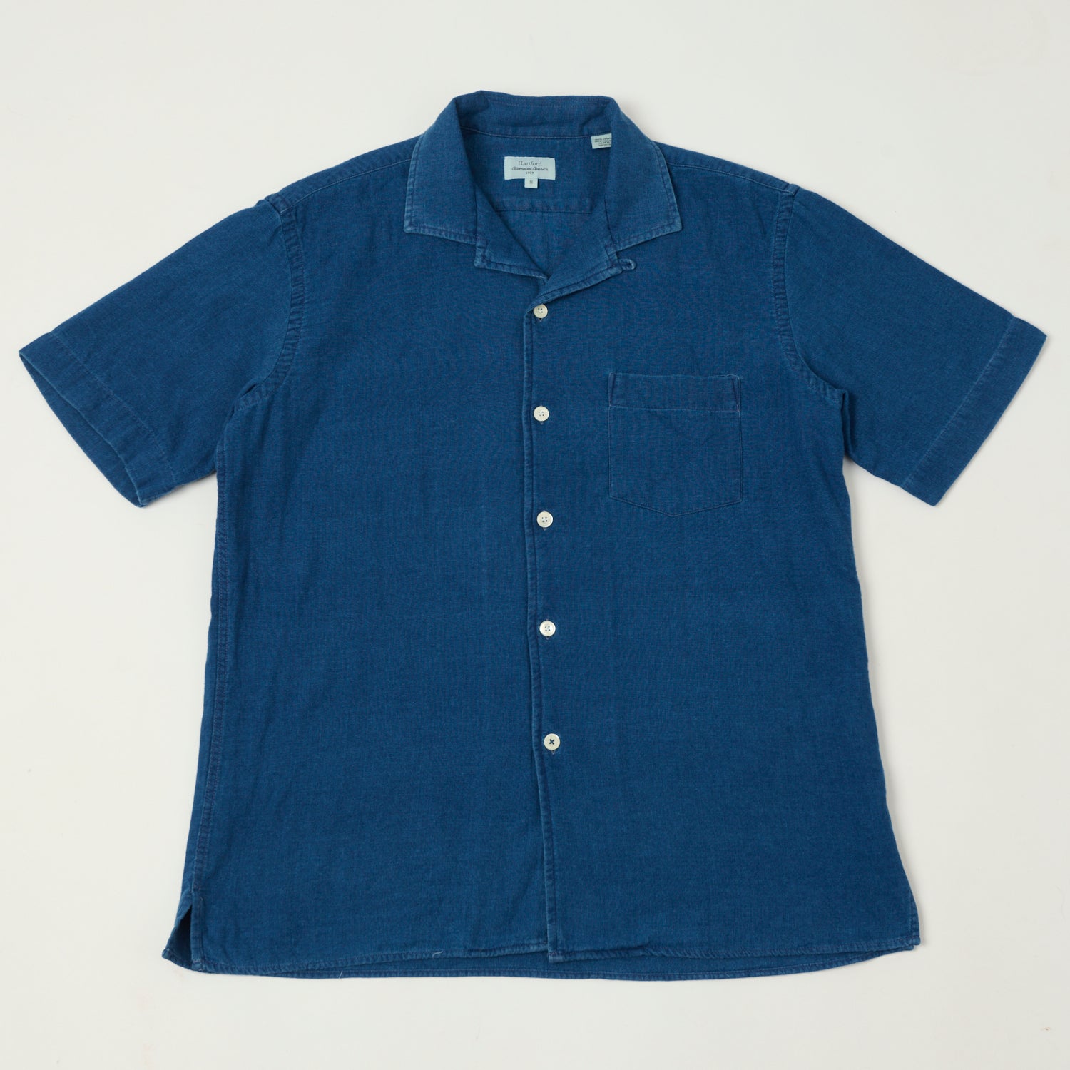 Hartford 'Palm' Camp Collar Shirt - Indigo