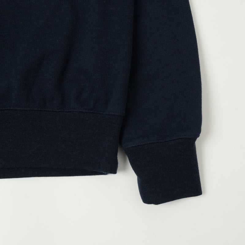 Hartford Zipper L/S Polo - Dark Marine