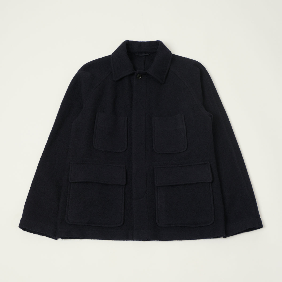 Hartford 'Parton' Boiled Wool Jacket - Navy