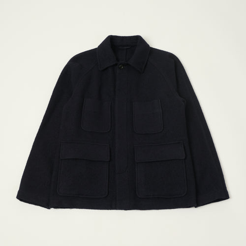 Hartford 'Parton' Boiled Wool Jacket - Navy