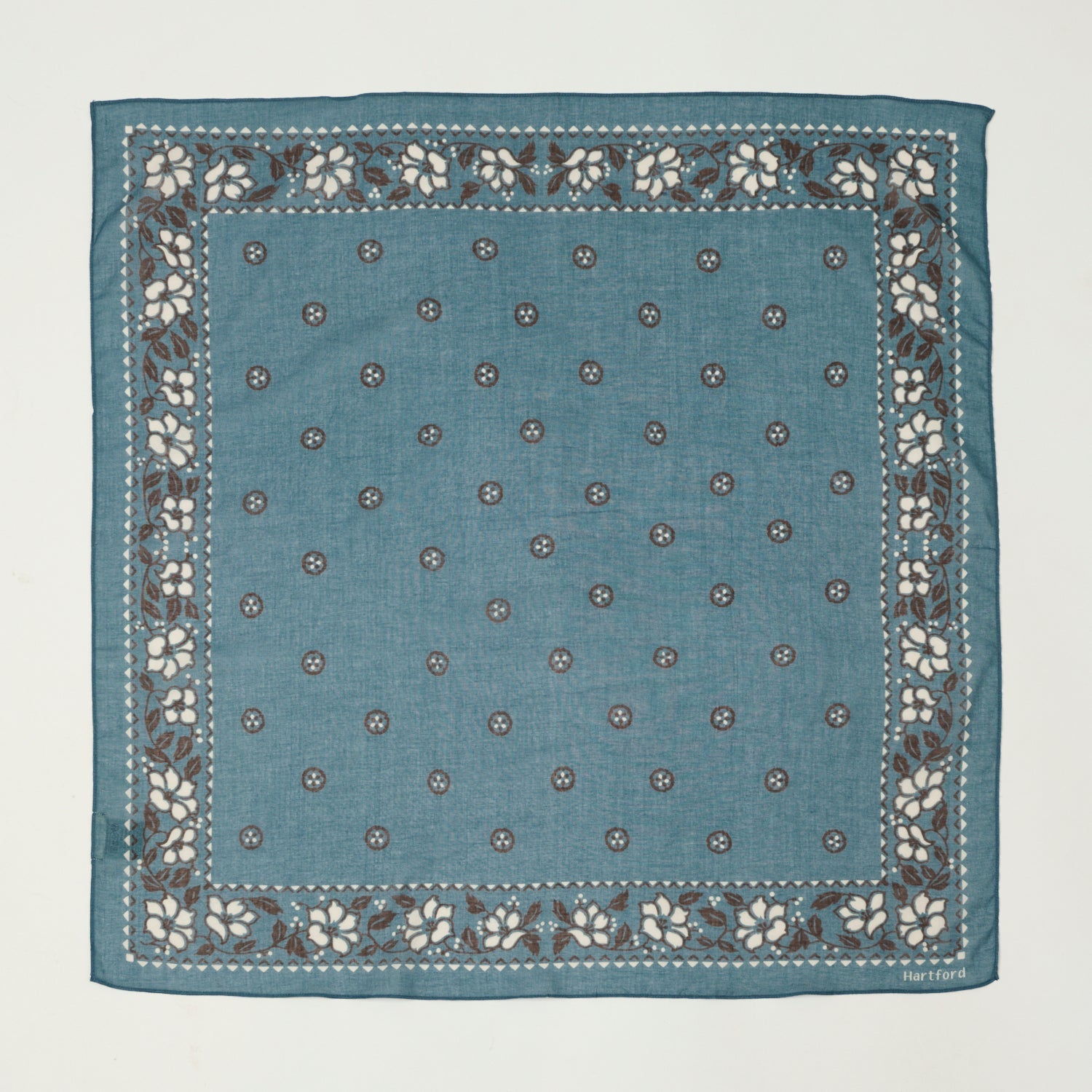 Hartford Hibiscus Bandana - Denim Blue