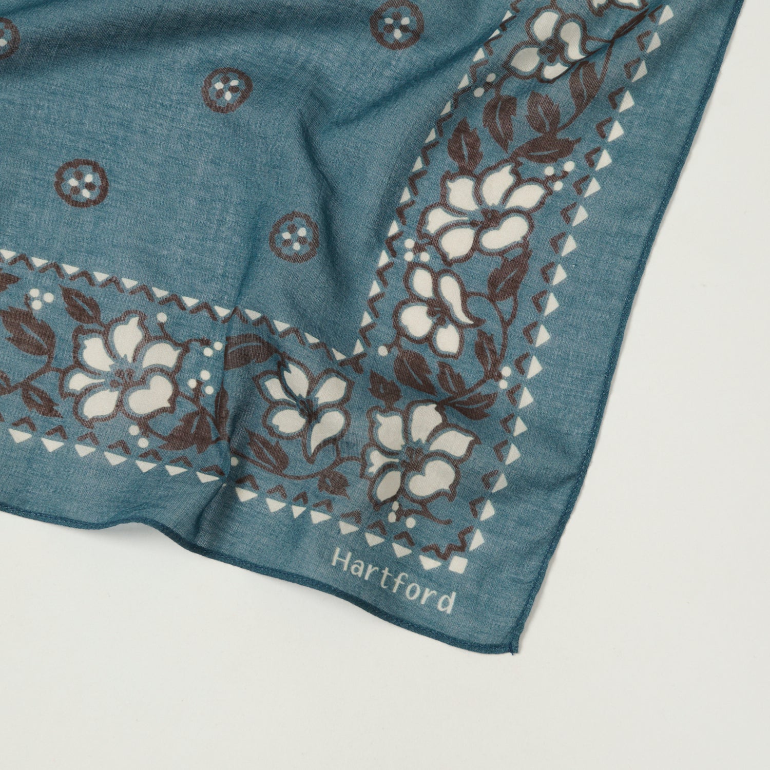 Hartford Hibiscus Bandana - Denim Blue