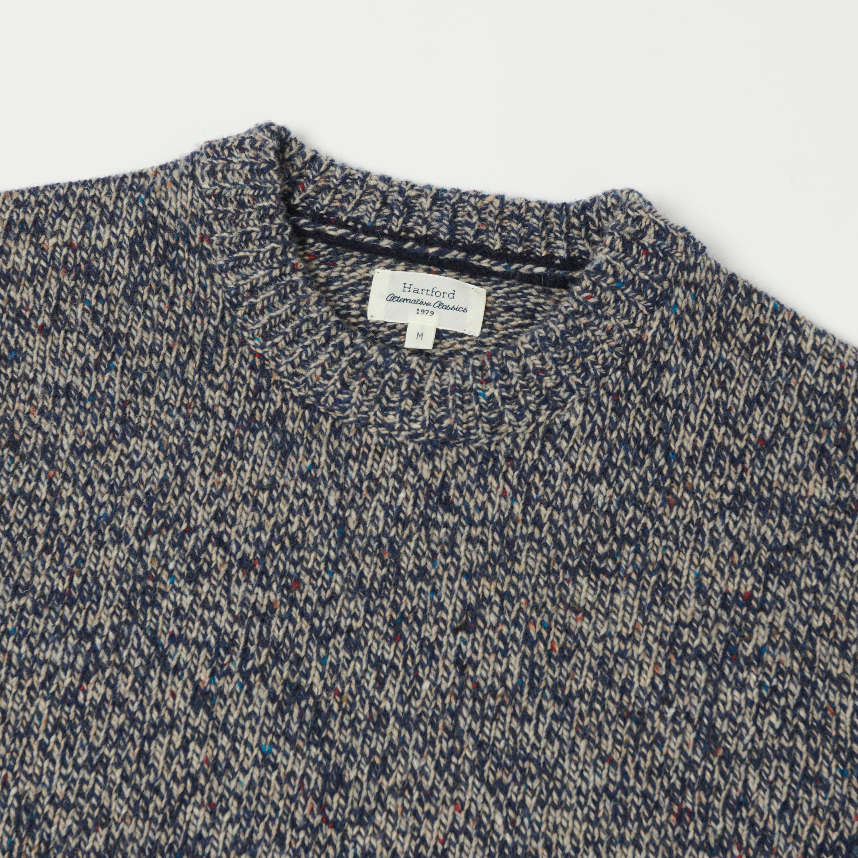 Hartford 'Marl' Crew Knitted Sweater - Indigo Marl