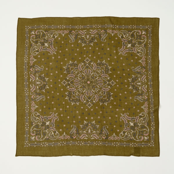 Hartford Large Wool Bandana Scarf - Gold