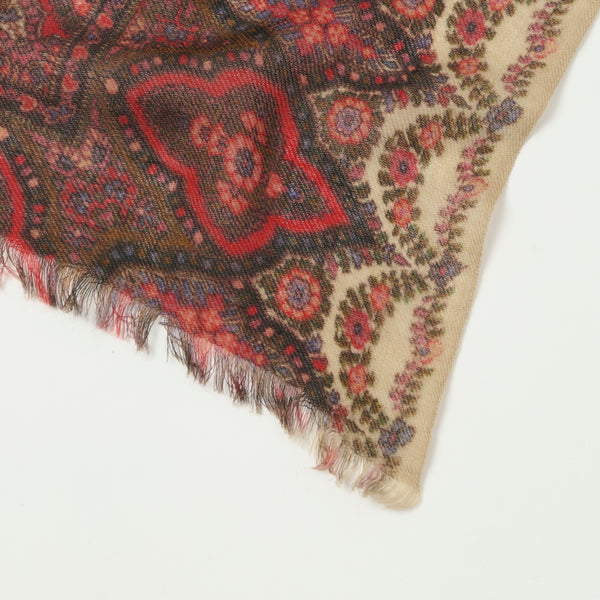 Hartford Paisley Wool Scarf - Red