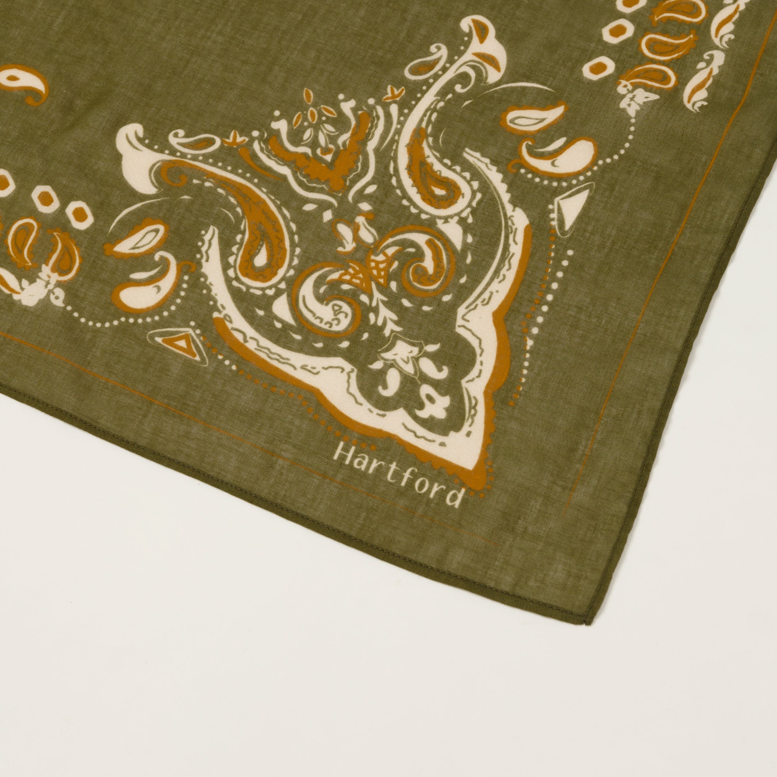 Hartford Paisley Cotton Bandana - Army