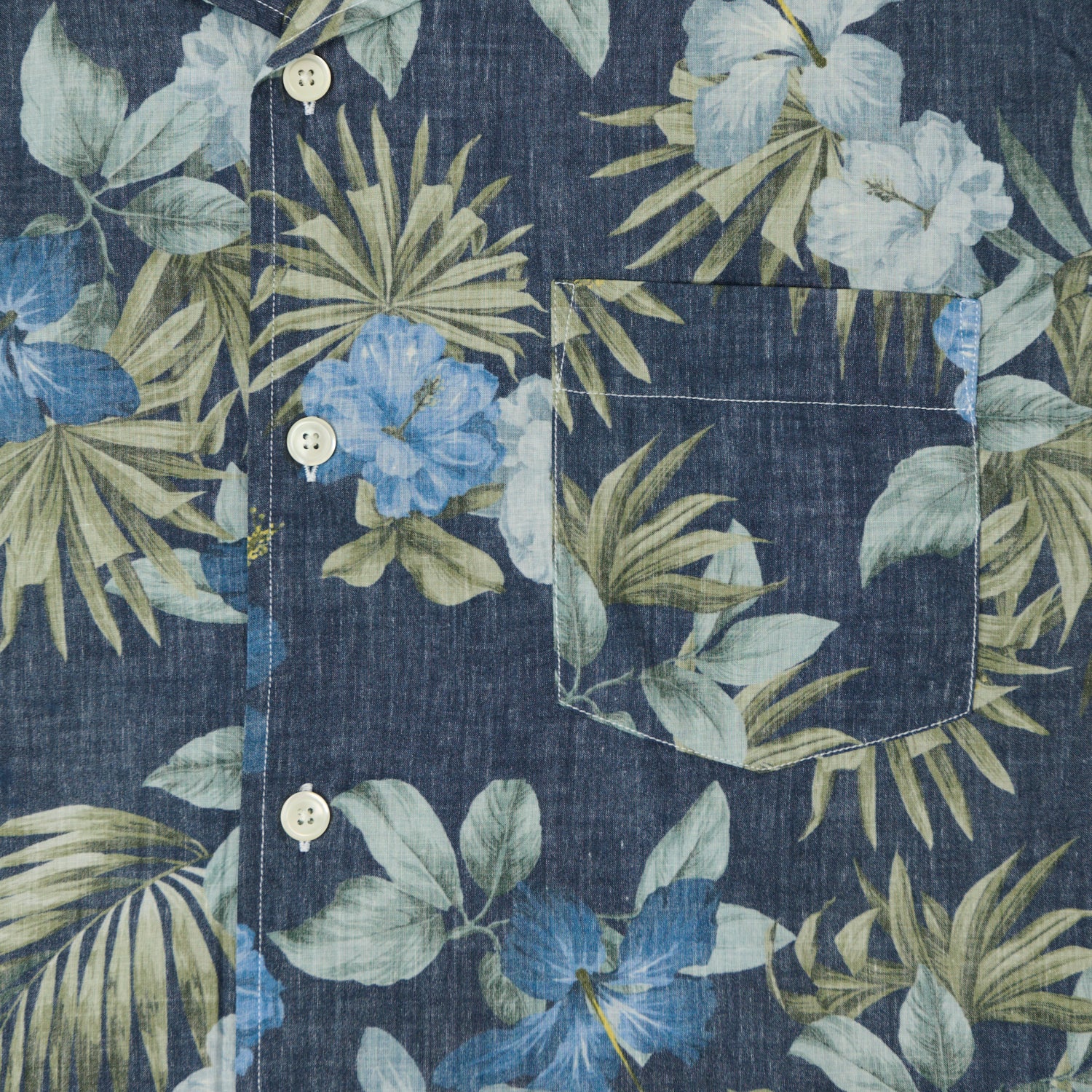 Hartford 'Palm' Camp Collar Hawaiian Shirt - Navy