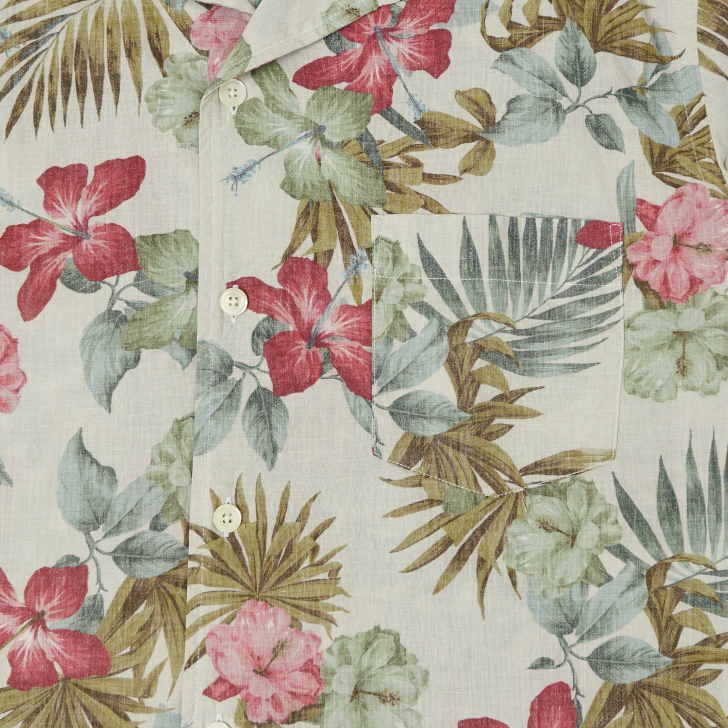 Hartford 'Palm' Camp Collar Hawaiian Shirt - Stone