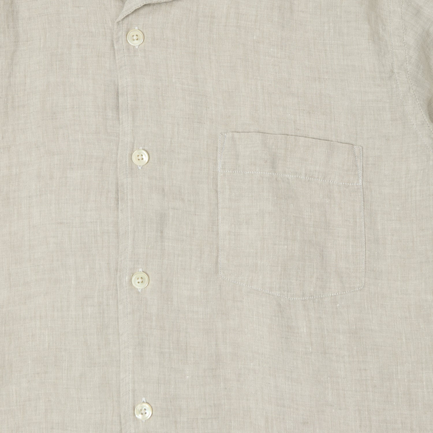 Hartford 'Palm' Camp Collar Linen Shirt  - Natural