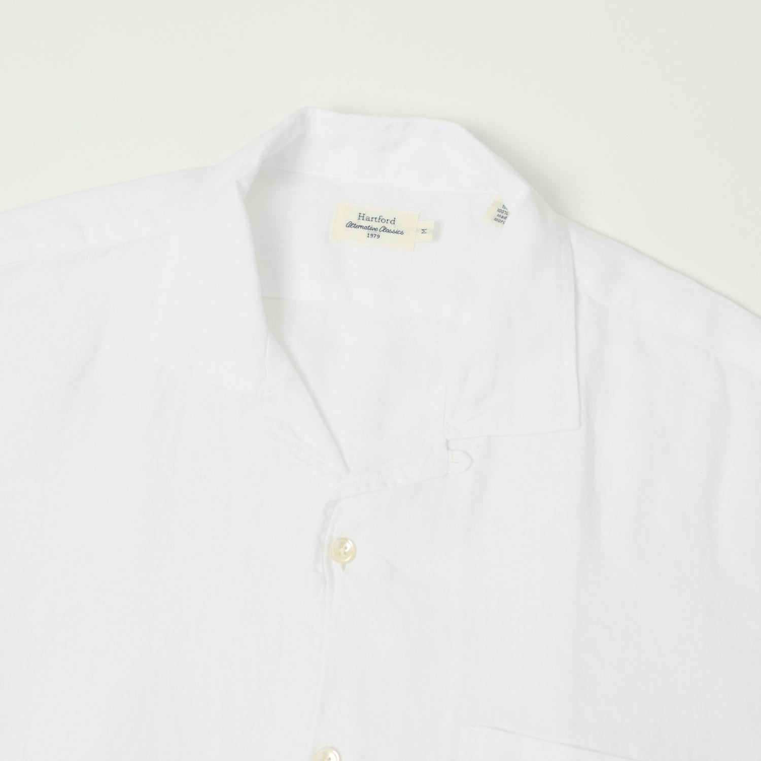 Hartford 'Palm' Camp Collar Linen Shirt - White