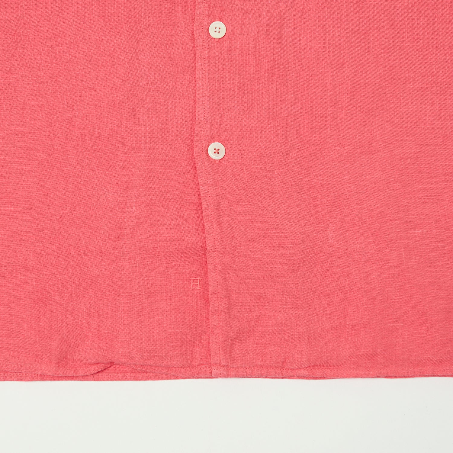 Hartford 'Palm' Camp Collar Linen Shirt - Tangerine