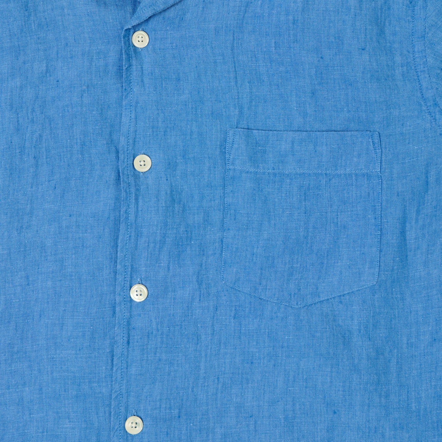 Hartford 'Palm' Camp Collar Linen Shirt - Blue