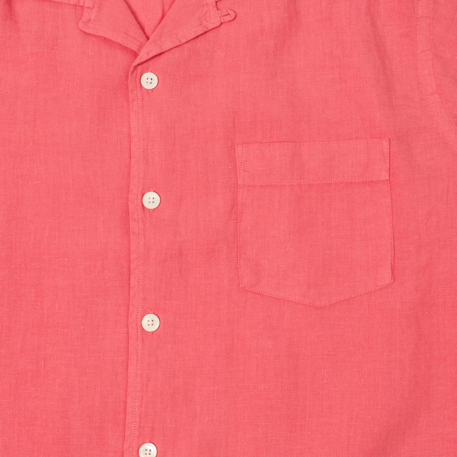 Hartford 'Palm' Camp Collar Linen Shirt - Tangerine