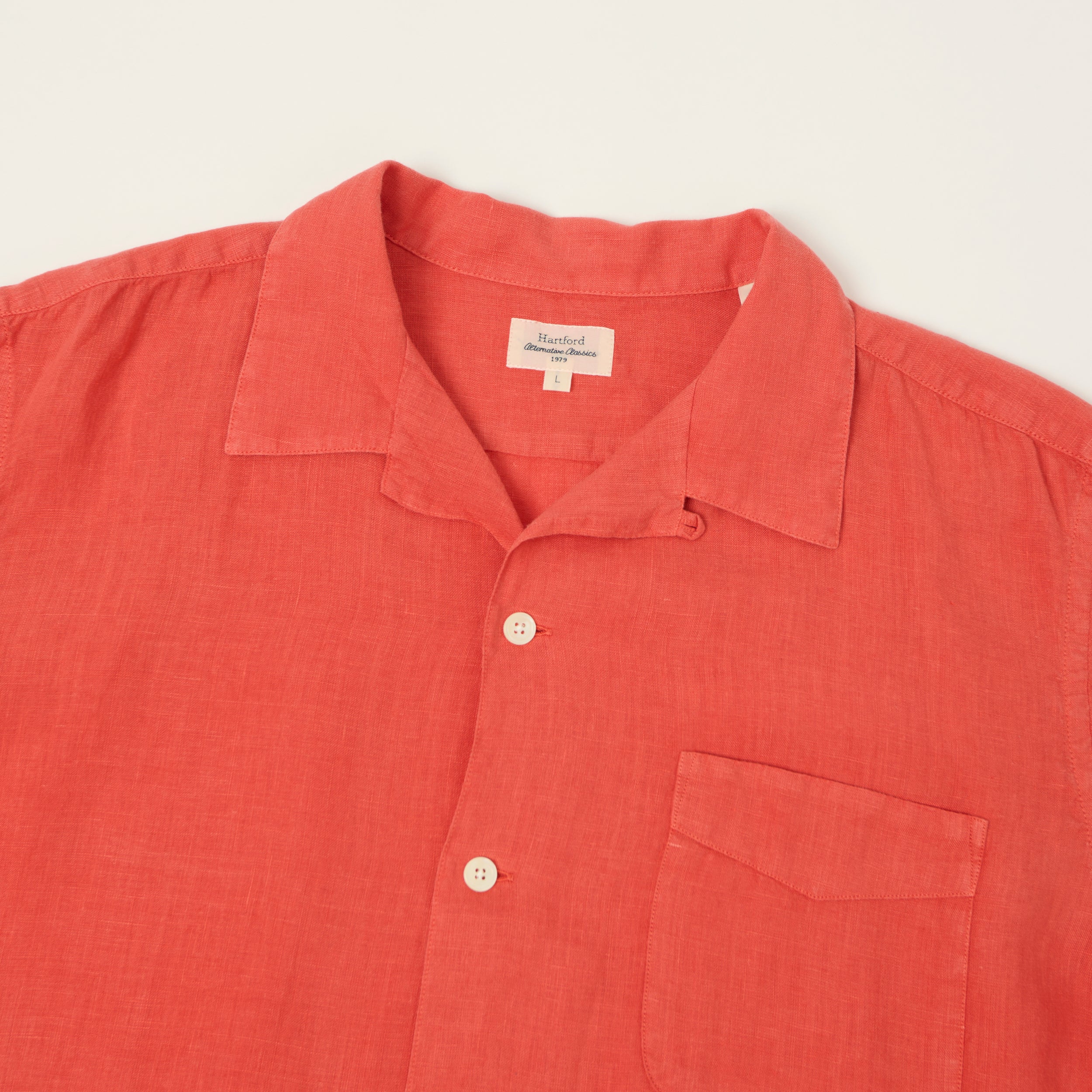 Hartford 'Palmito' Short Sleeve Summer Shirt - Faded Tomato