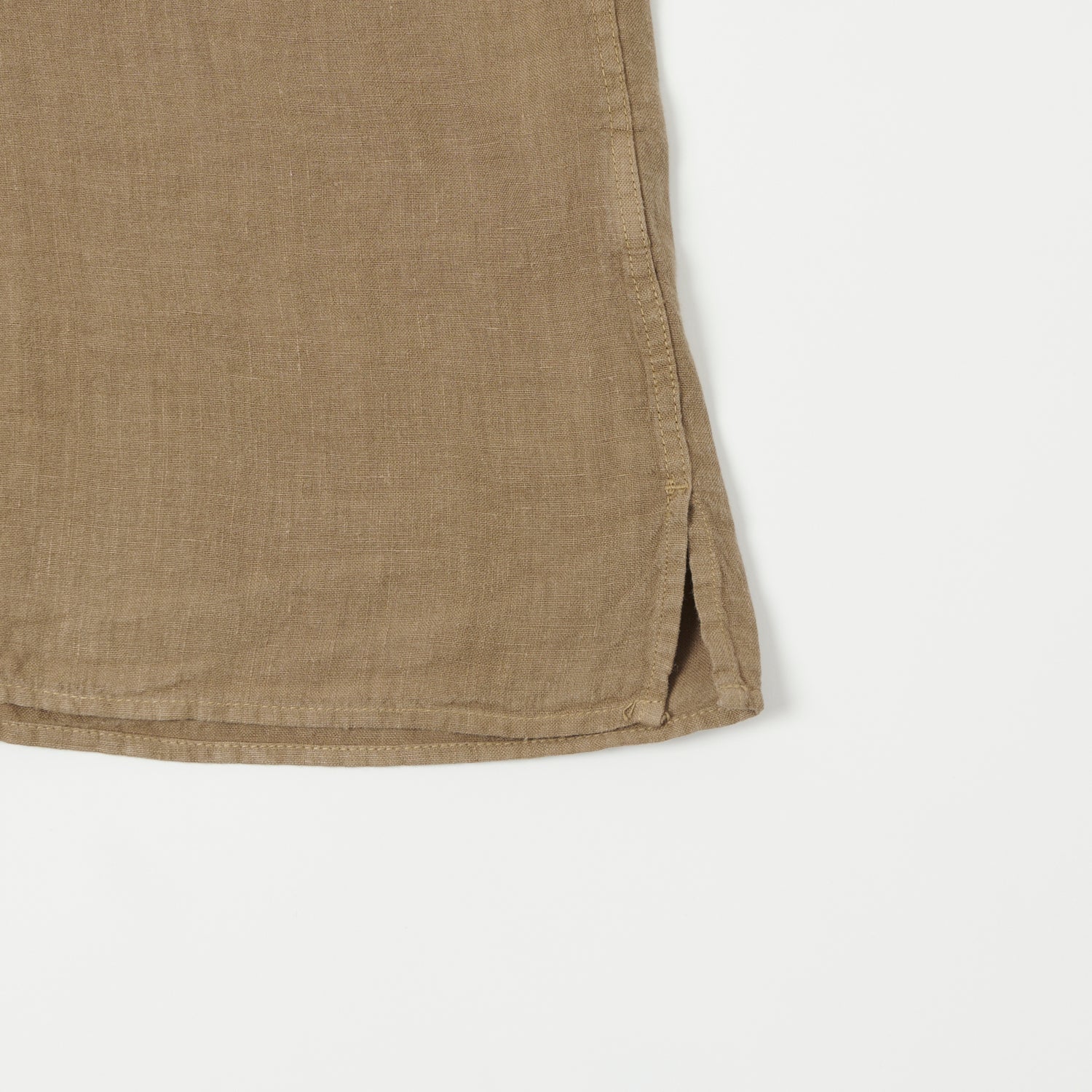 Hartford 'Palm' Camp Collar Linen Shirt - Cigar