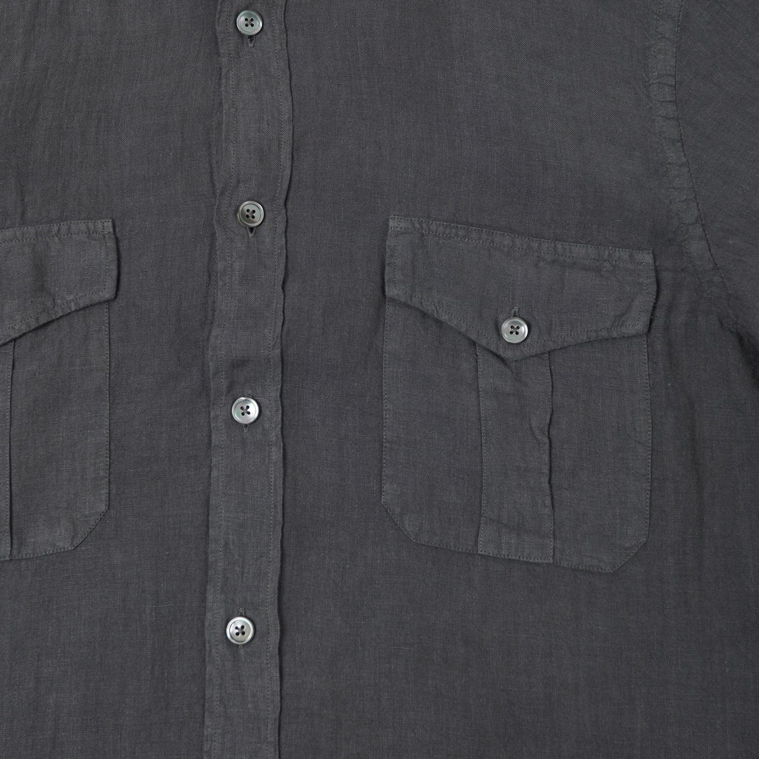 Hartford 'Patrol' Linen Shirt - Charcoal