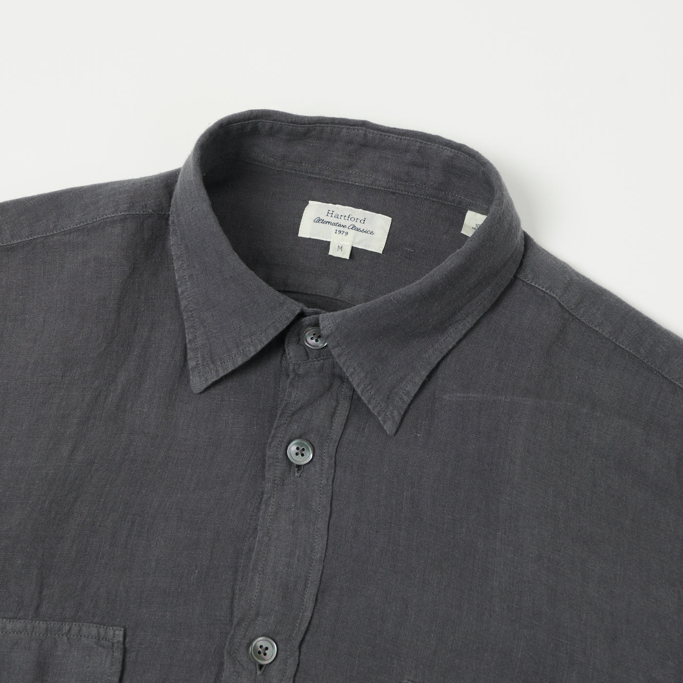 Hartford 'Patrol' Linen Shirt - Charcoal
