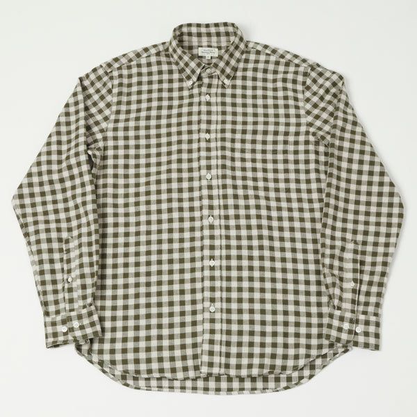 Hartford 'Pitt' Check Flannel Shirt - Military Green