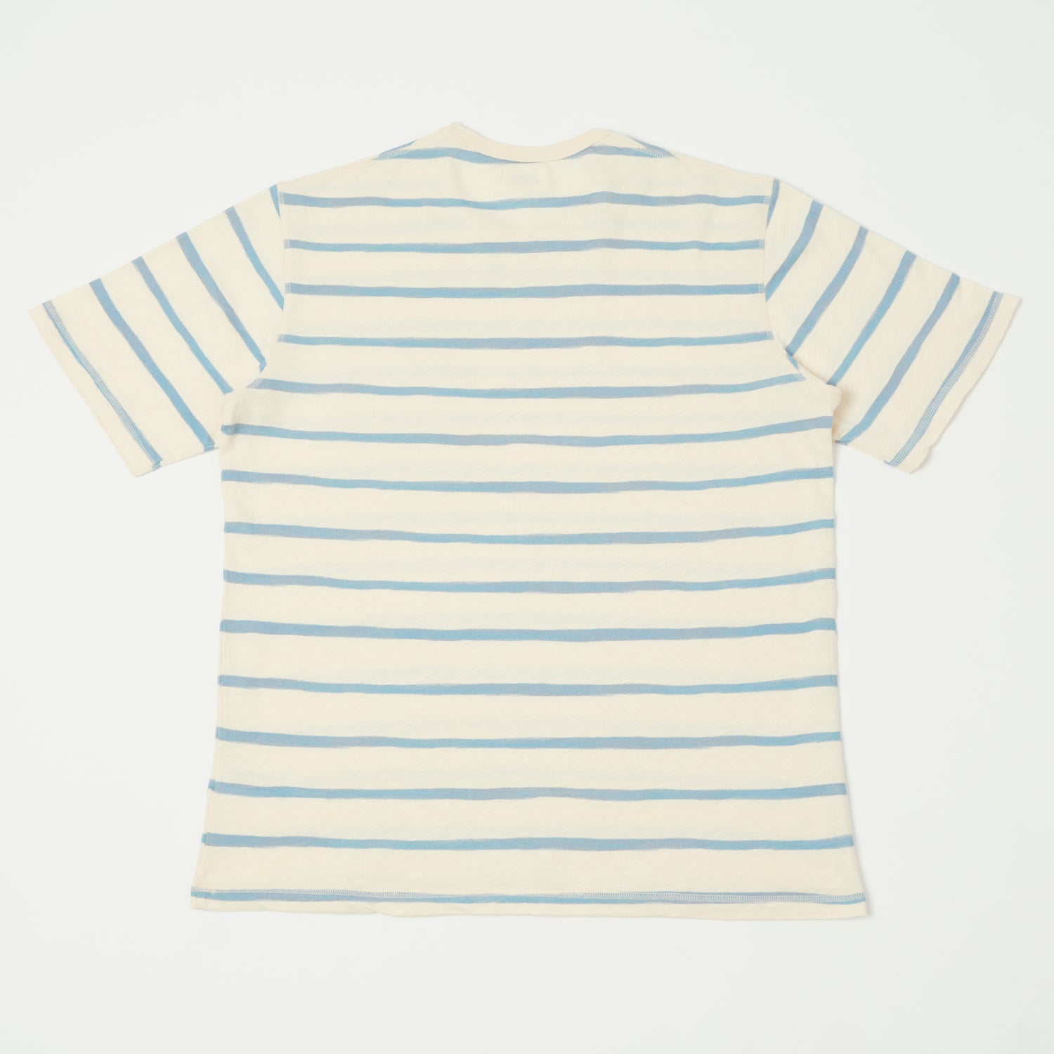 Hartford Painted Stripe T-Shirt - Ecru/Blue