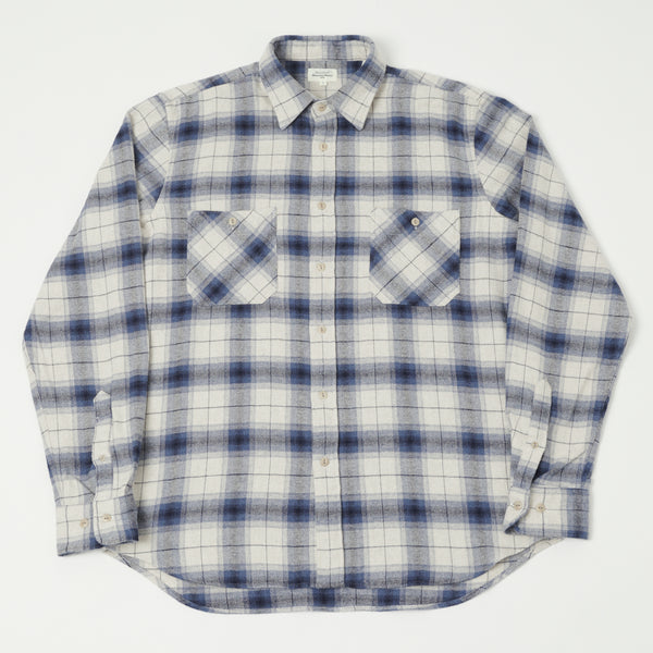 Hartford 'Pocket' Flannel Check Shirt - Blue Check