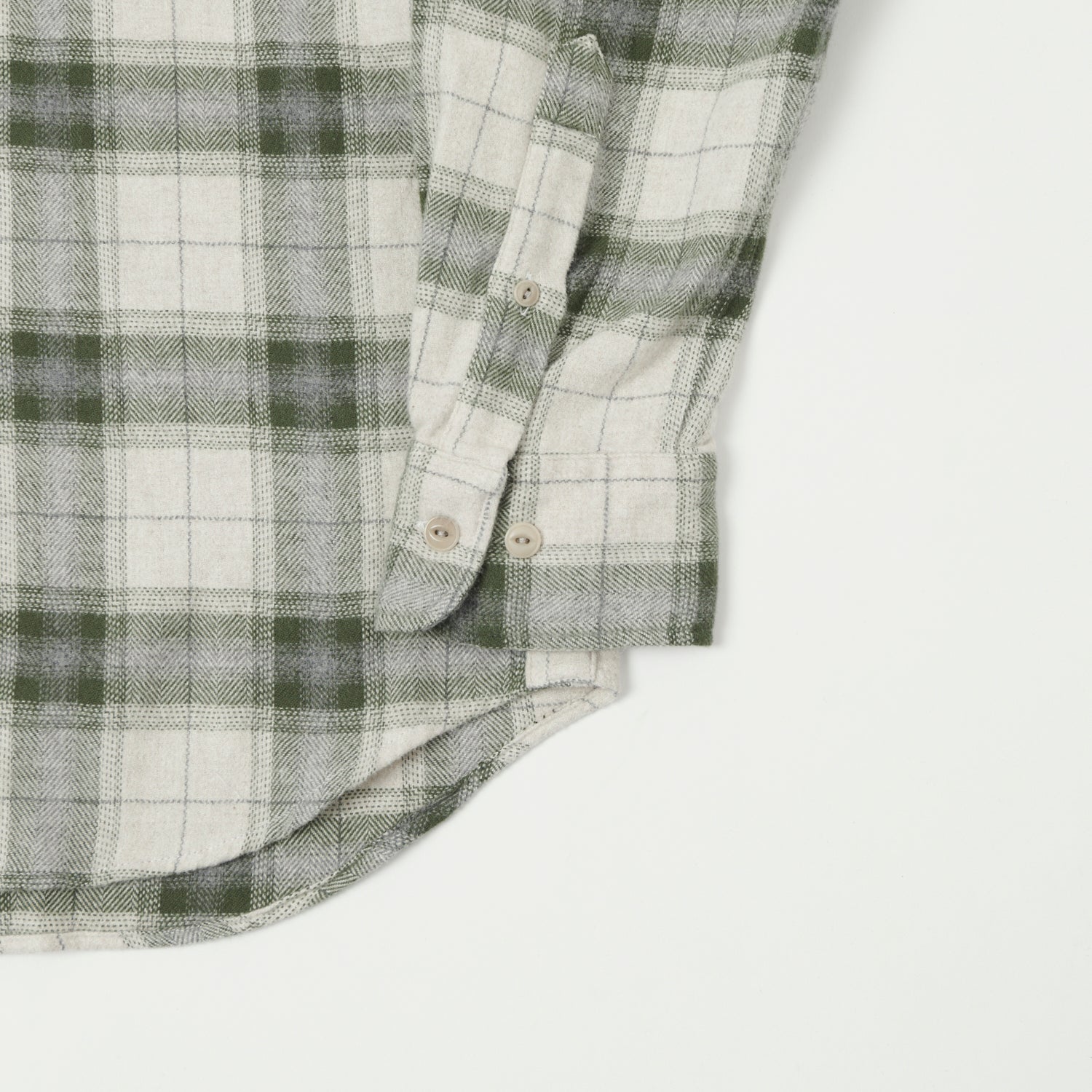 Hartford 'Pocket' Flannel Check Shirt - Green Check