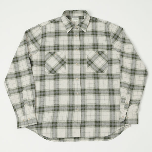 Hartford 'Pocket' Flannel Check Shirt - Green Check