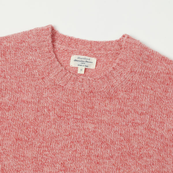Hartford Shetland Crew Knitted Sweater - Rose