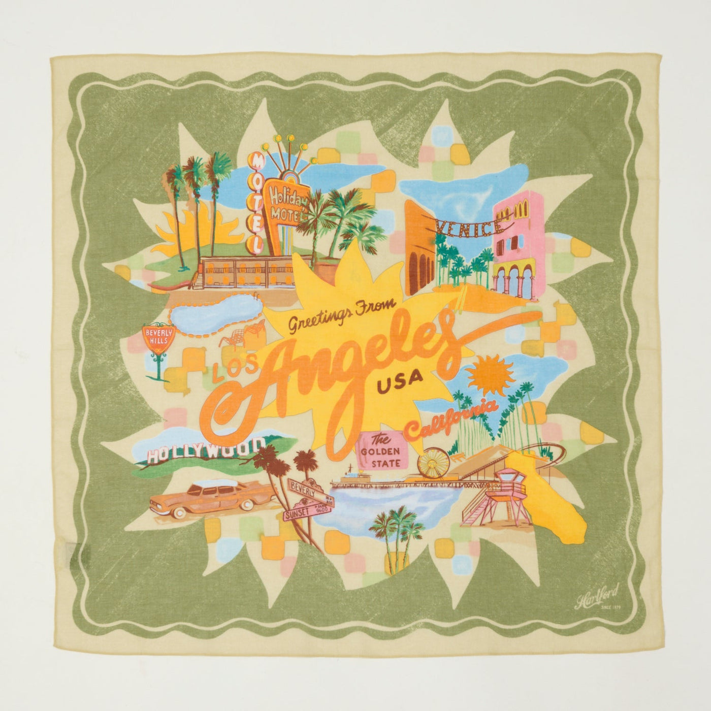 Hartford 'From Los Angeles' Souvenir Bandana - Olive