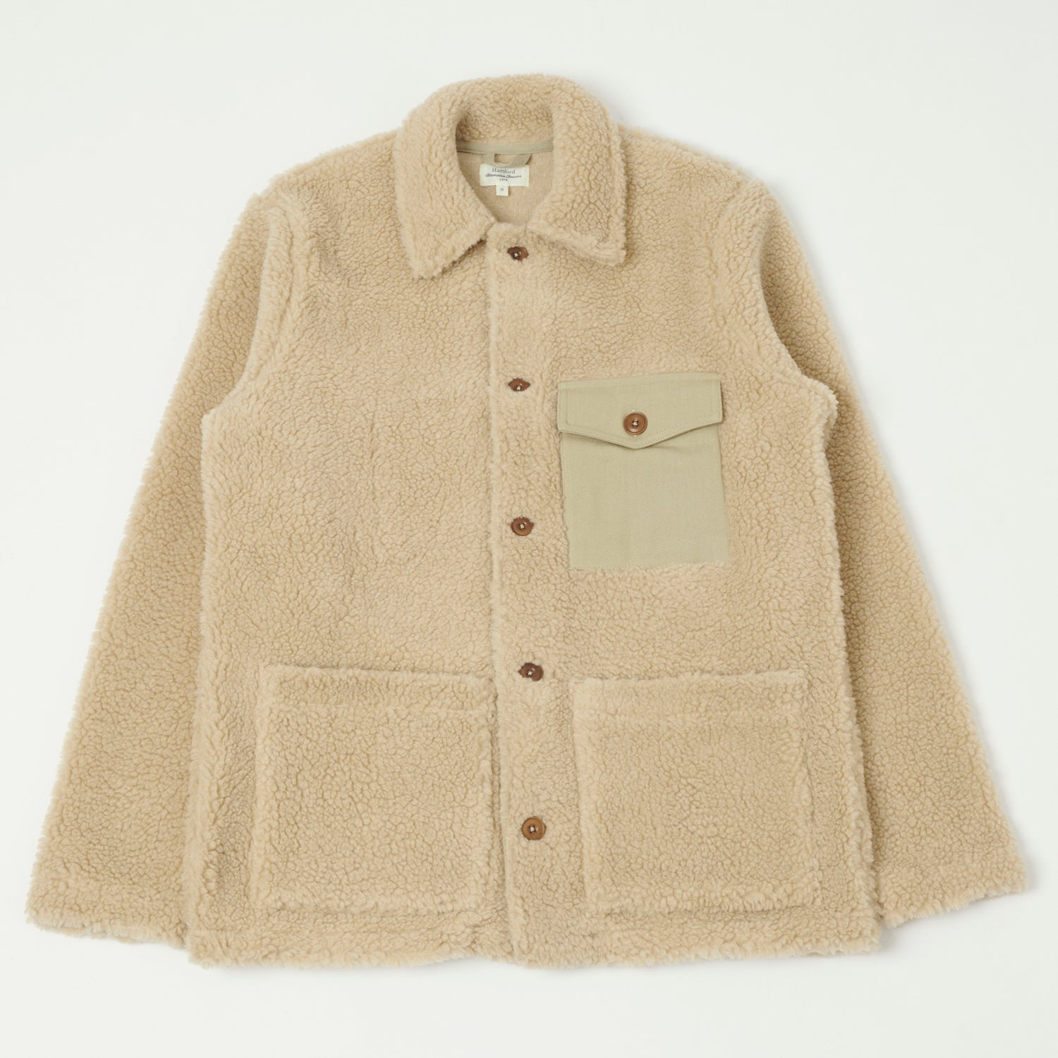 Hartford 'Utility' Fleece Jacket - Beige | SON OF A STAG