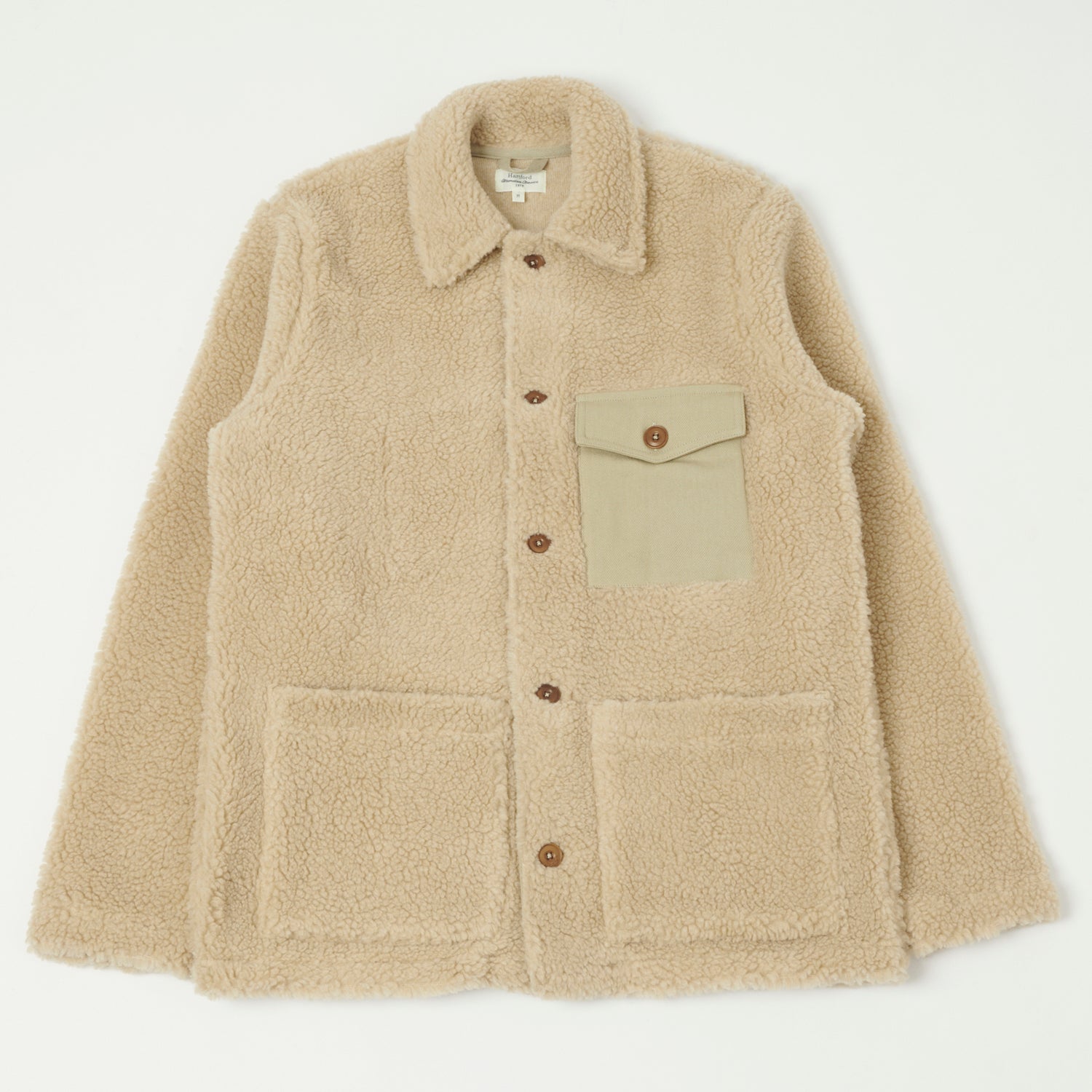 Hartford 'Utility' Fleece Jacket - Beige