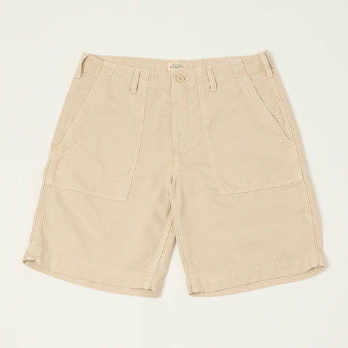 Hartford Herringbone Fatigue Shorts - Stone