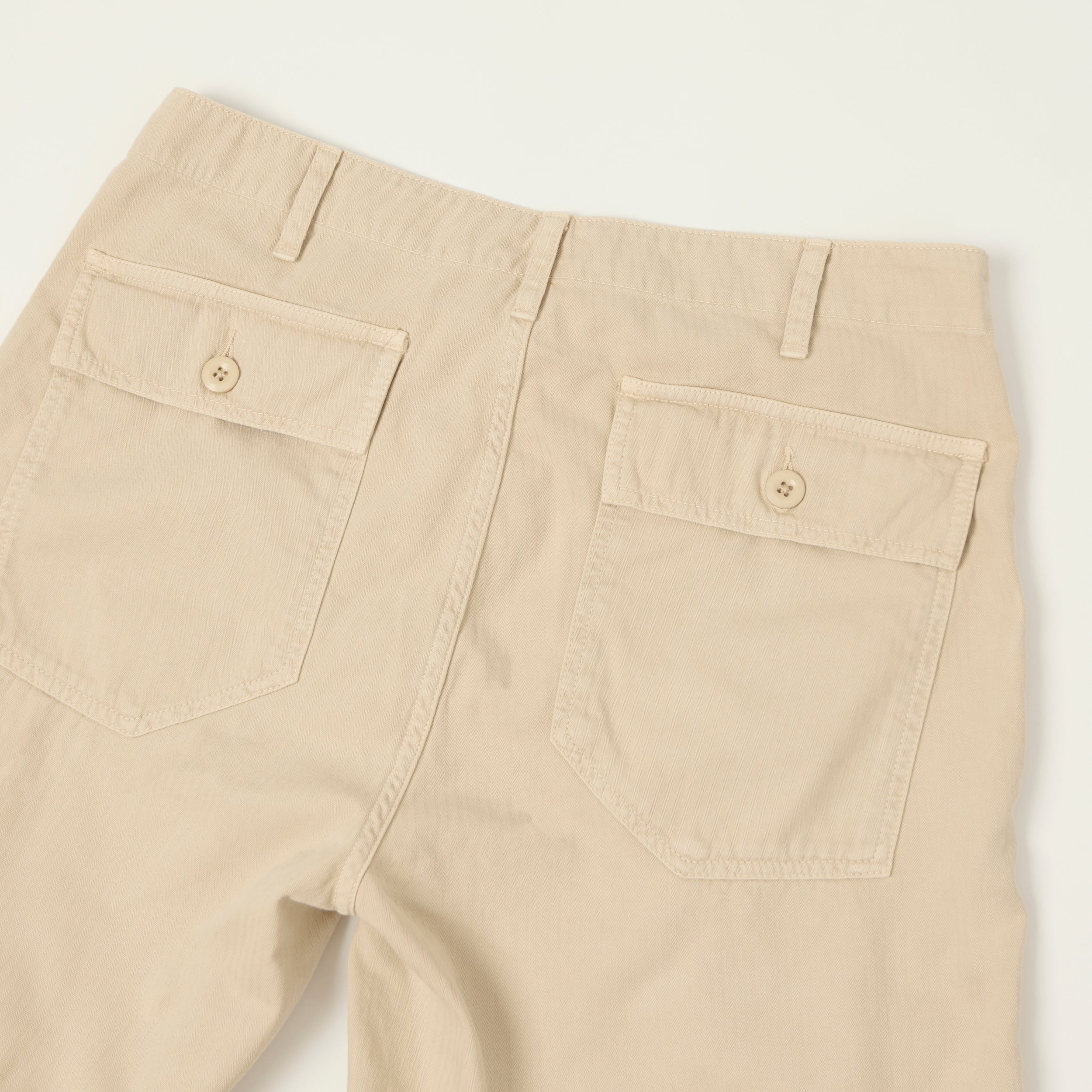 Hartford Herringbone Fatigue Shorts - Stone
