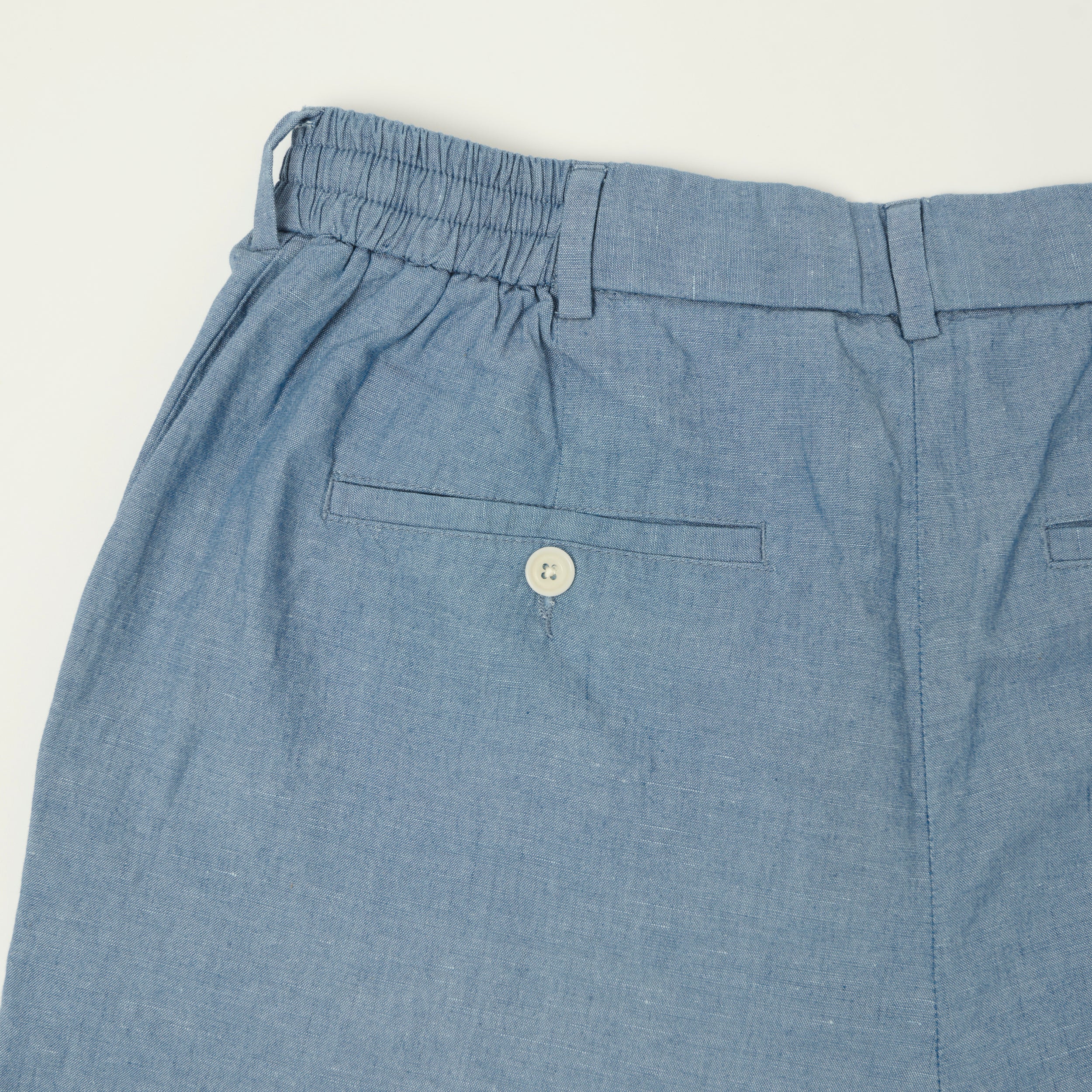 Hartford 'Task' Chambray Pleated Shorts - Blue