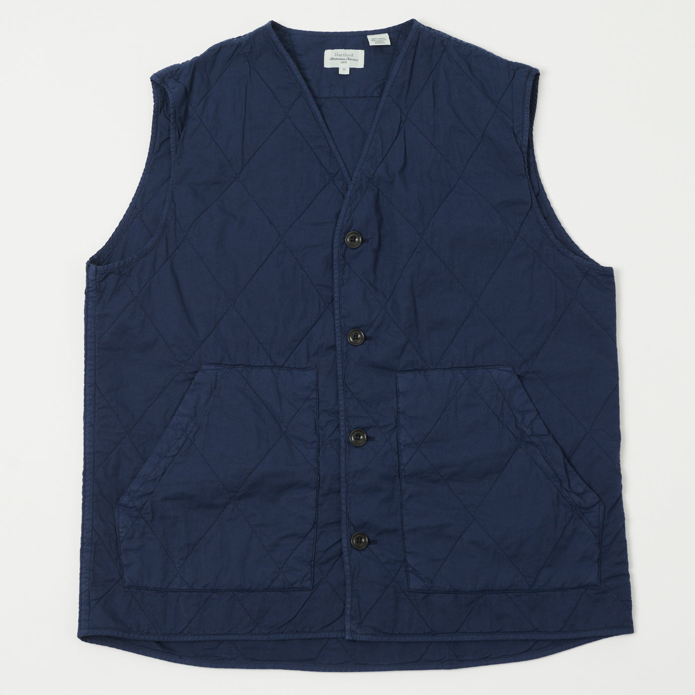 Hartford Quilted Cotton Twill Vest - Deep Blue