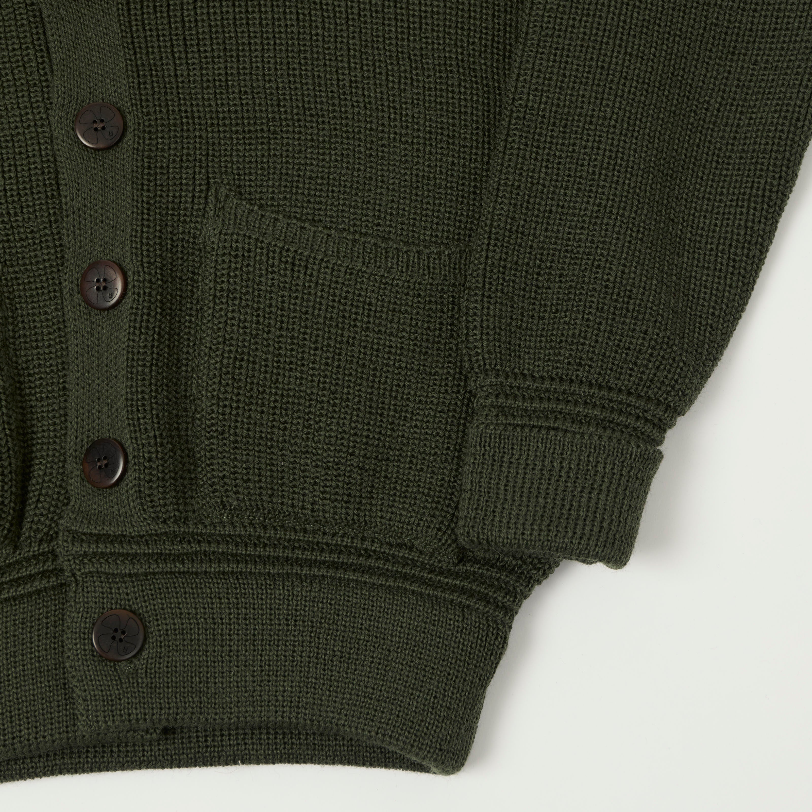 Heimat 'Eiger' Shawl Collar Cardigan - Military Green