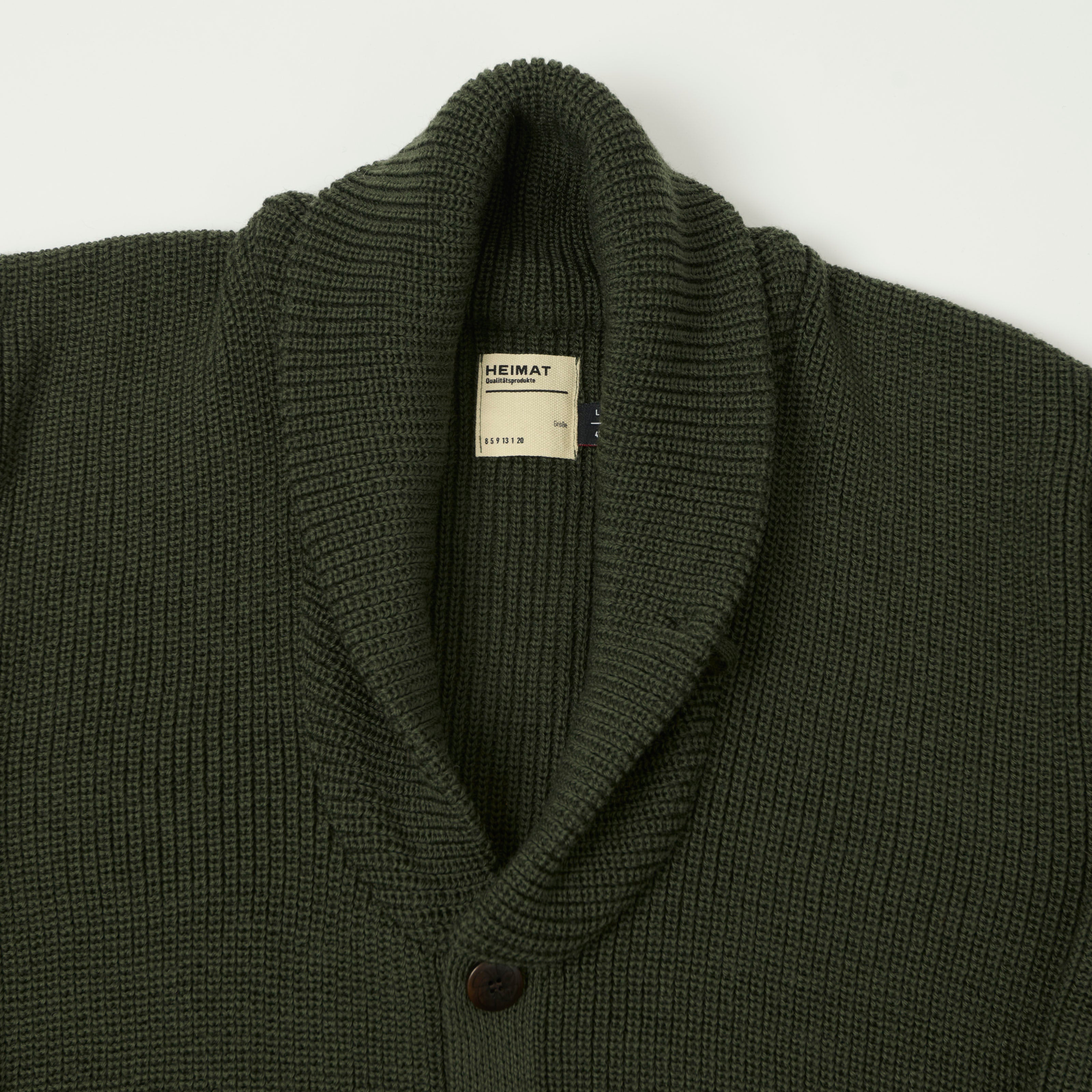 Heimat 'Eiger' Shawl Collar Cardigan - Military Green