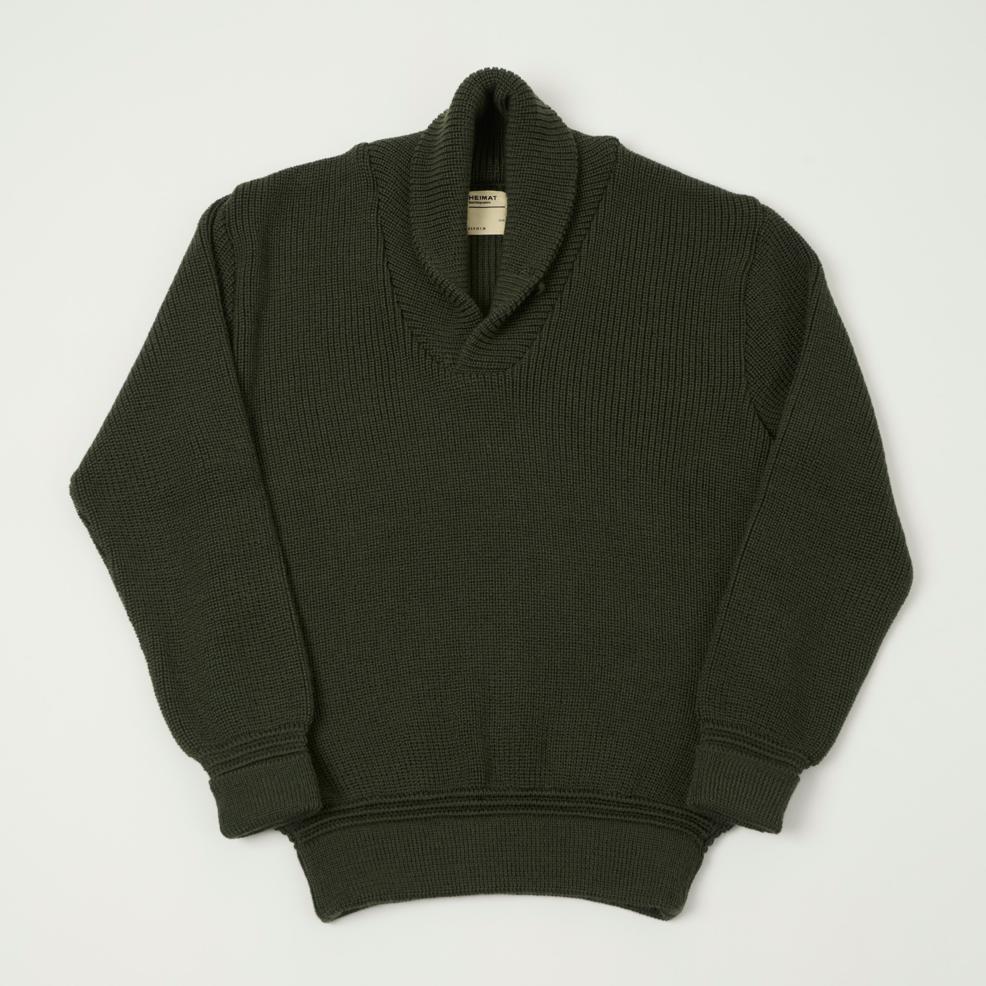 Heimat 'Eiger' Shawl Collar Pullover - Military Green