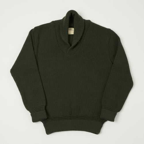 Heimat 'Eiger' Shawl Collar Pullover - Military Green