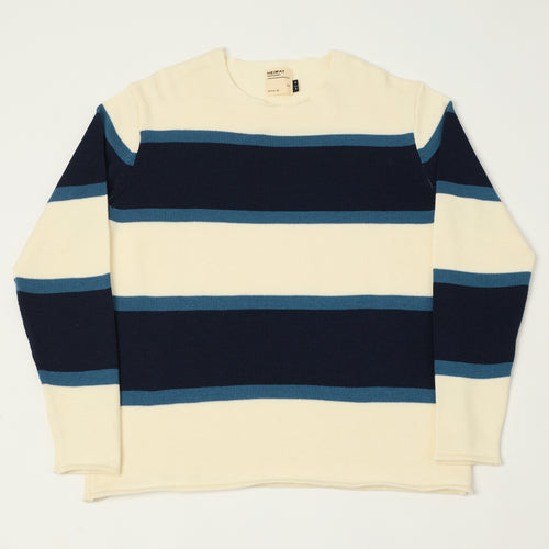 Heimat Rugby Harbour Lightweight Sweater - Trail Blue/Ink/Seashell