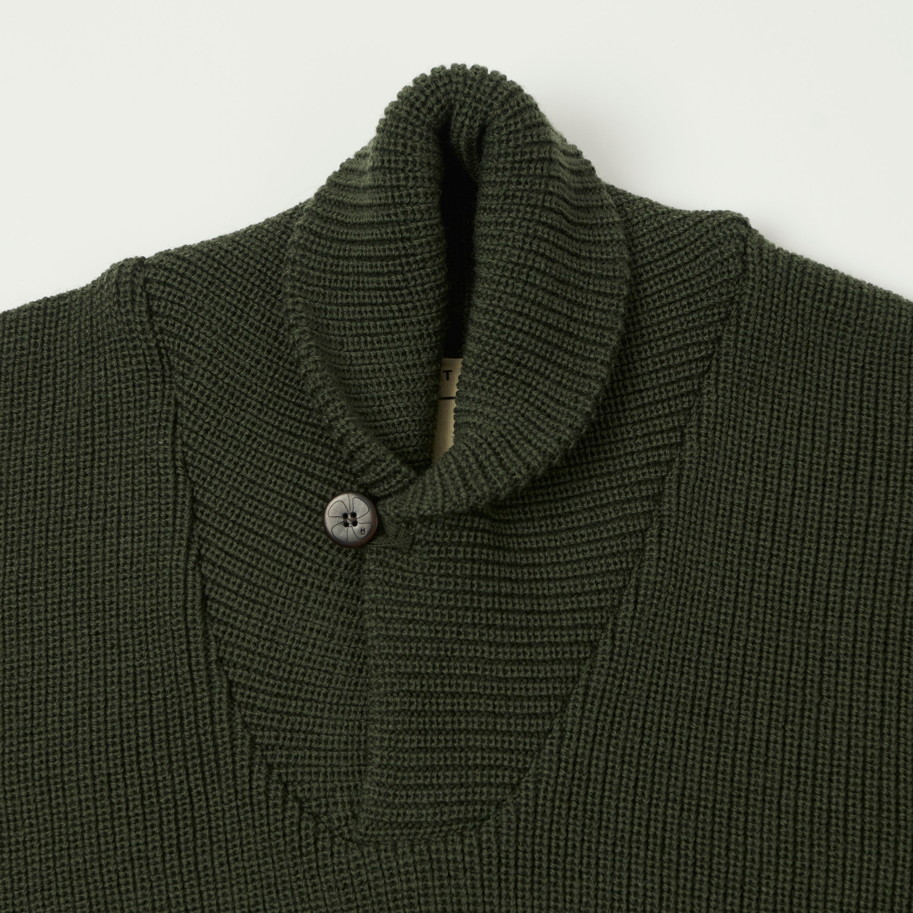 Heimat 'Eiger' Shawl Collar Pullover - Military Green