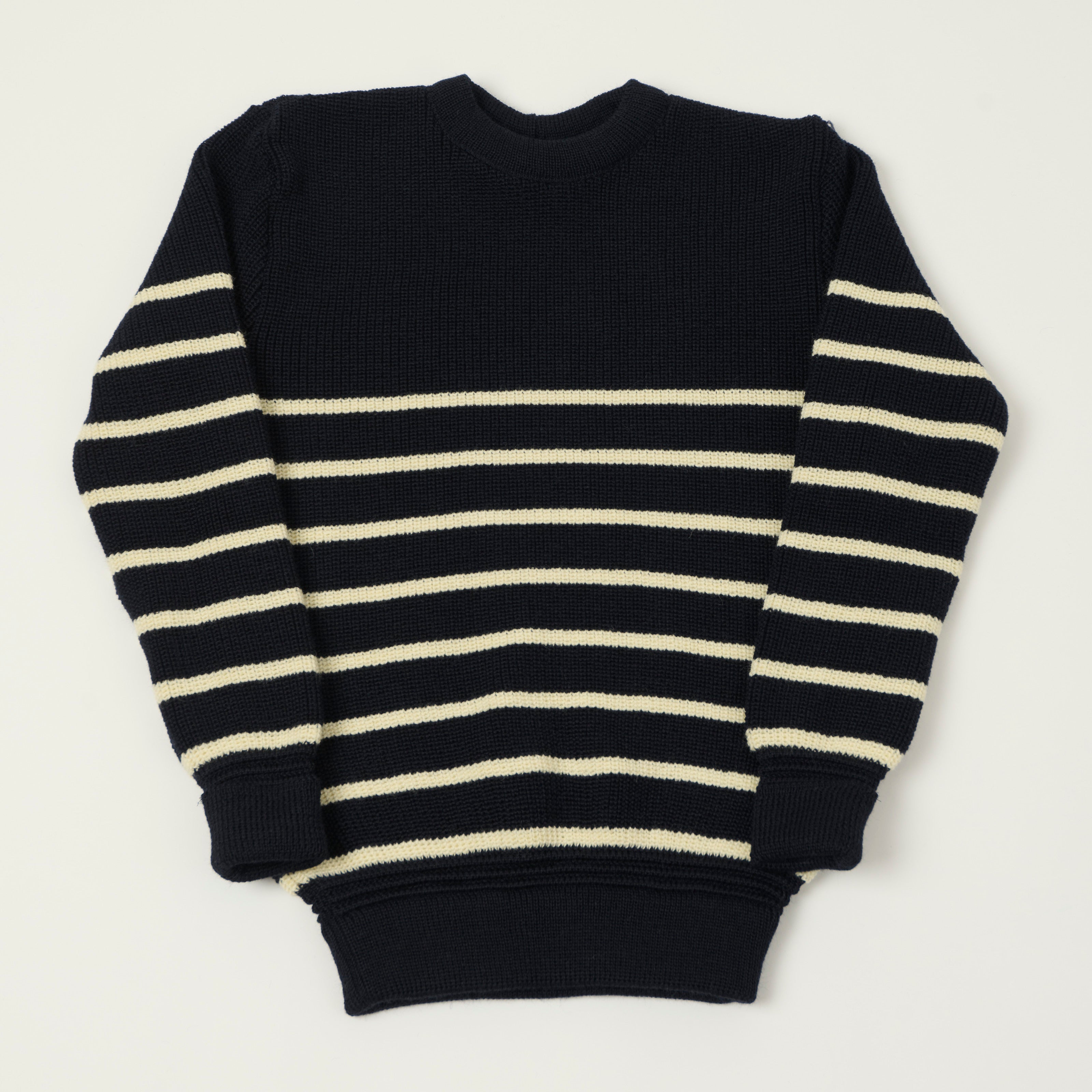 Heimat 'Mariner' Crew Neck Sweater - Ink/Seashell