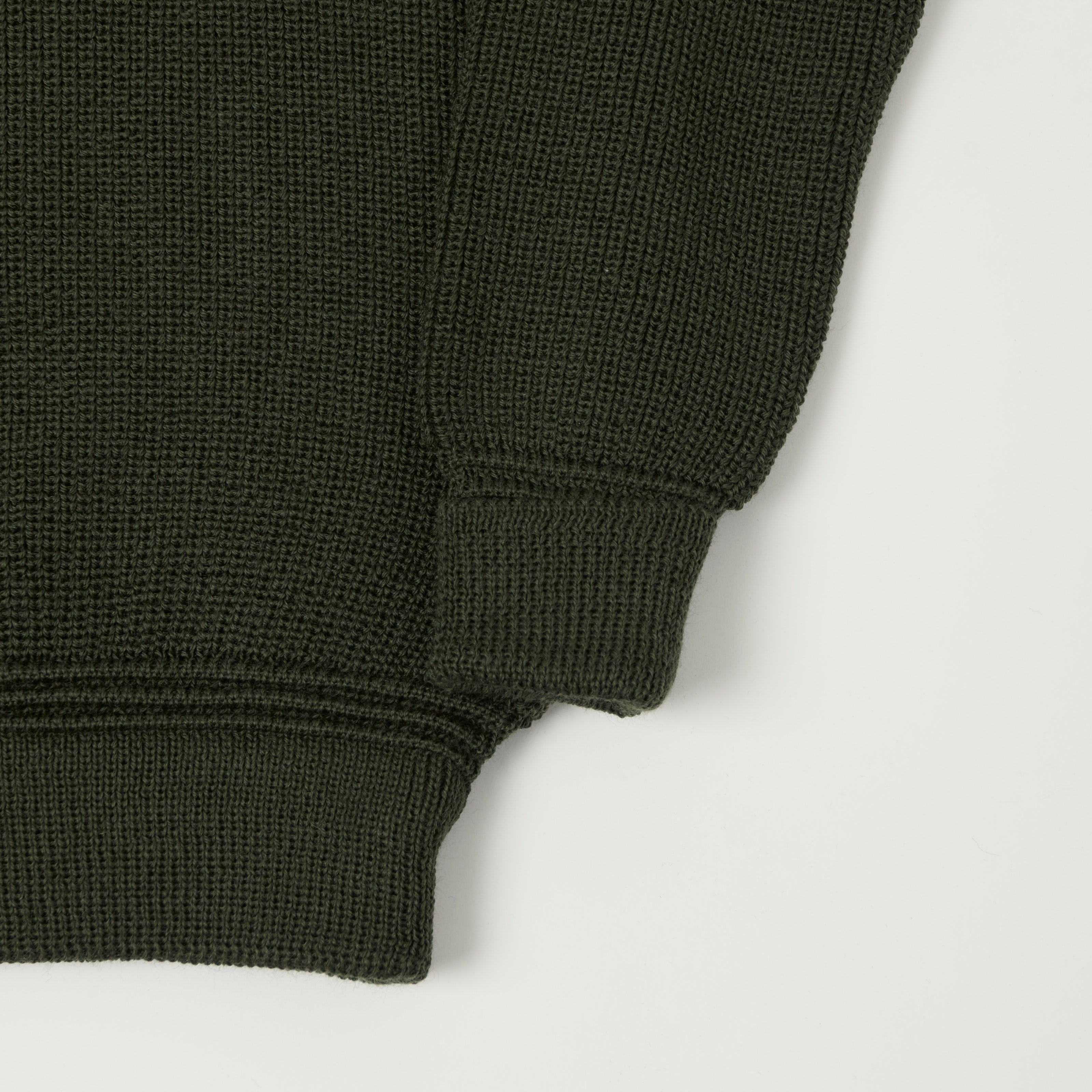 Heimat 'Segler' Quarter Zip Skipper Jumper - Military Green