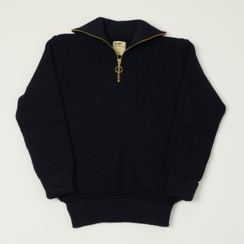 Heimat 'Segler' Quarter Zip Skipper Jumper - Ink