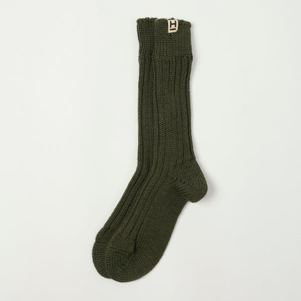 Heimat 'Wander' Hiking Sock - Military Green