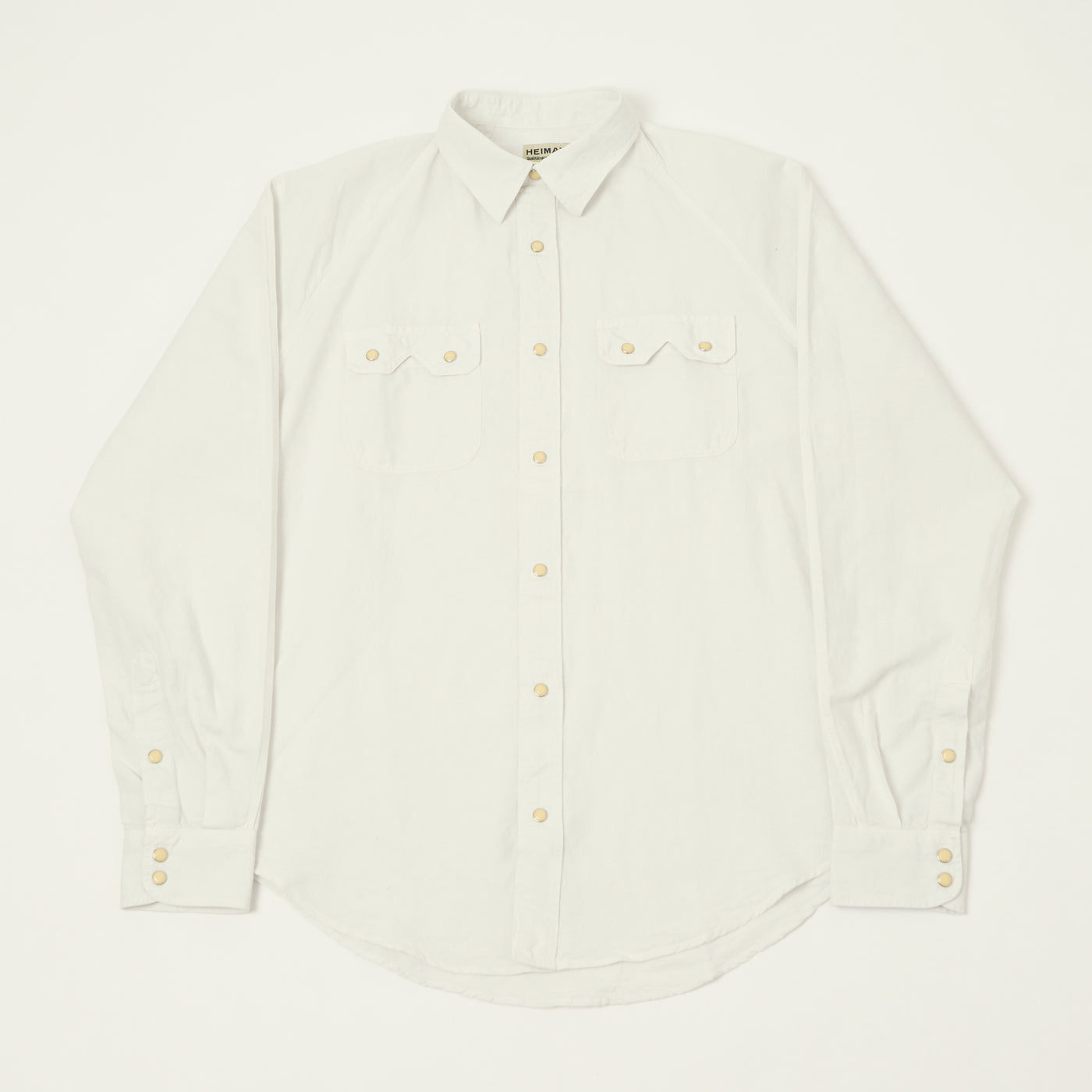 Heimat Raglan Sleeve Cotton Hemp Western Shirt - White