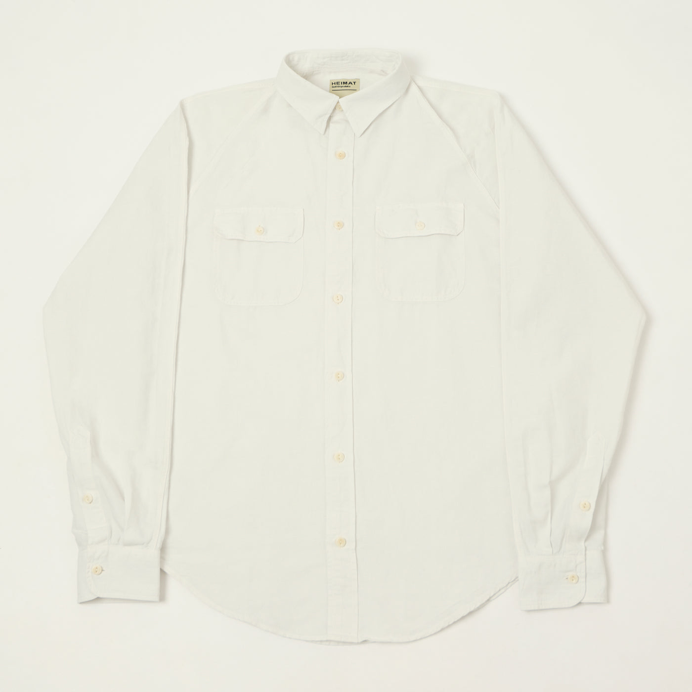 Heimat Raglan Sleeve Cotton Hemp Work Shirt - White