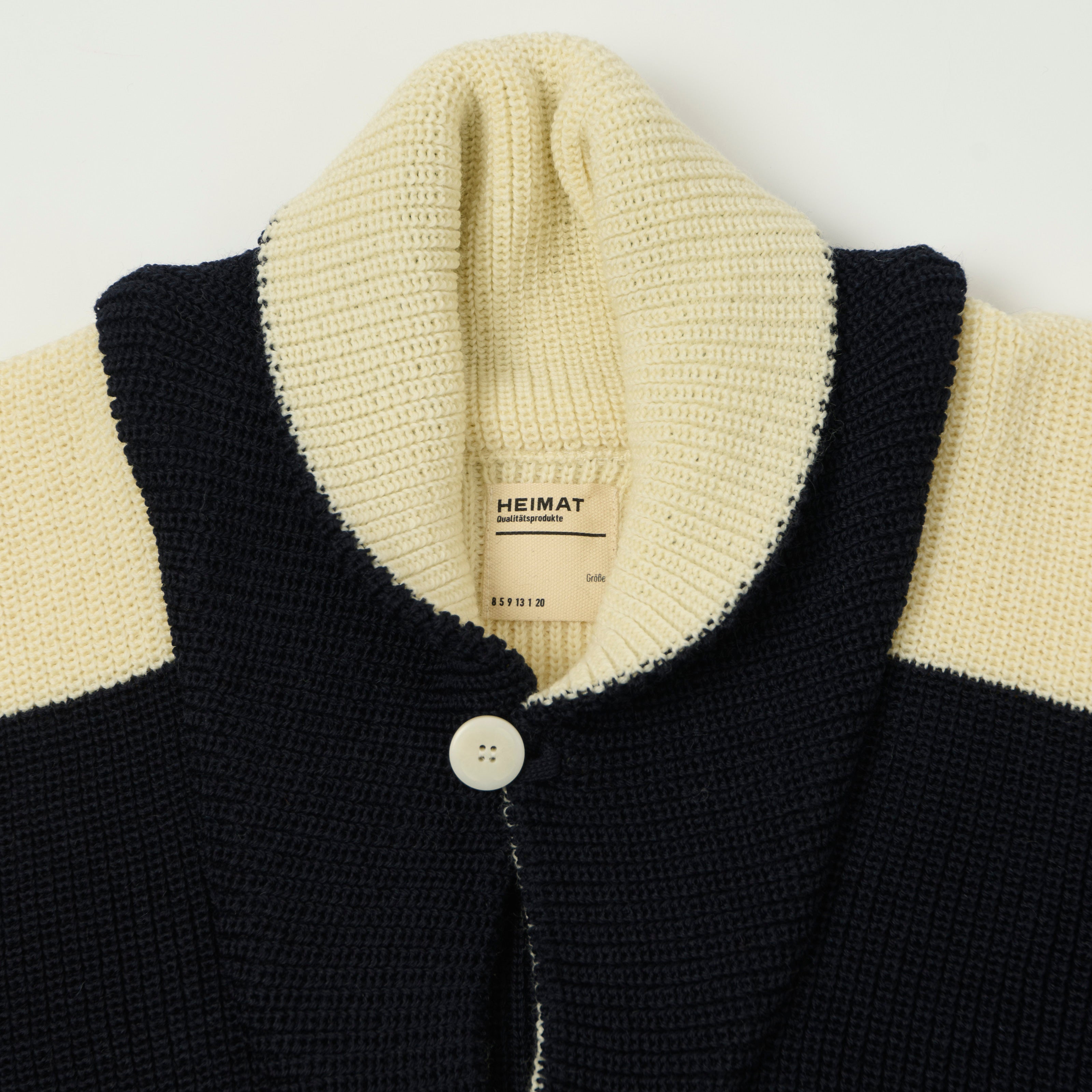 Heimat 'Eiger' Shawl Collar Cardigan - Ink/Seashell