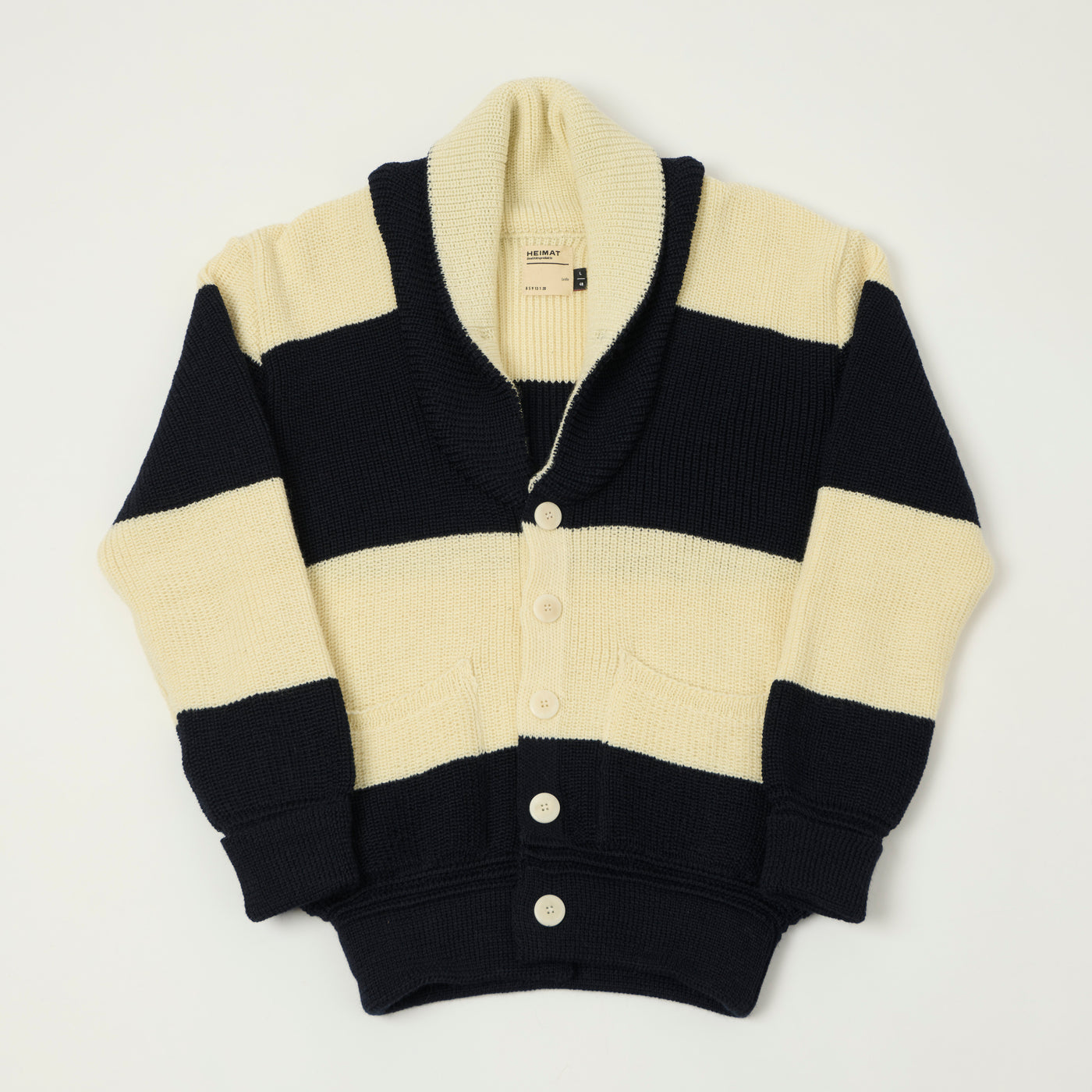 Heimat 'Eiger' Shawl Collar Cardigan - Ink/Seashell