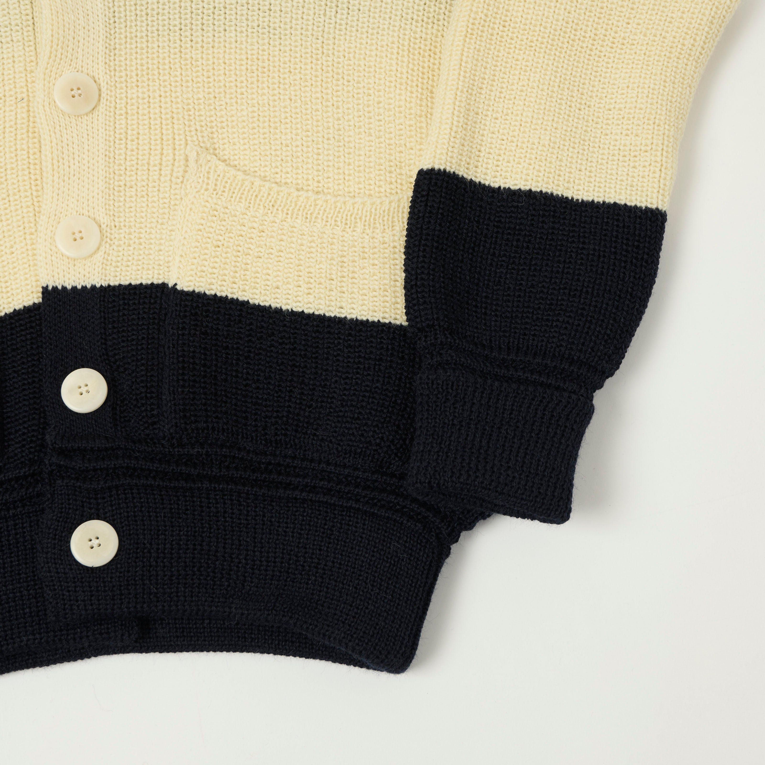 Heimat 'Eiger' Shawl Collar Cardigan - Ink/Seashell