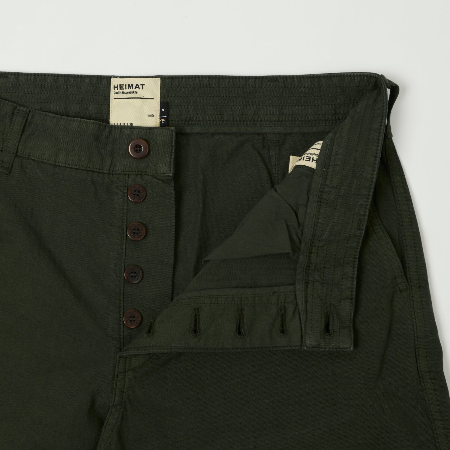 Heimat 'Journey' Herringbone Twill Shorts - Military Green